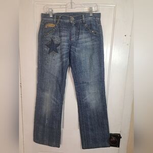 Miss Sixty Big Tv Women's Straight Leg Distressed Jeans Size 27 Vintage